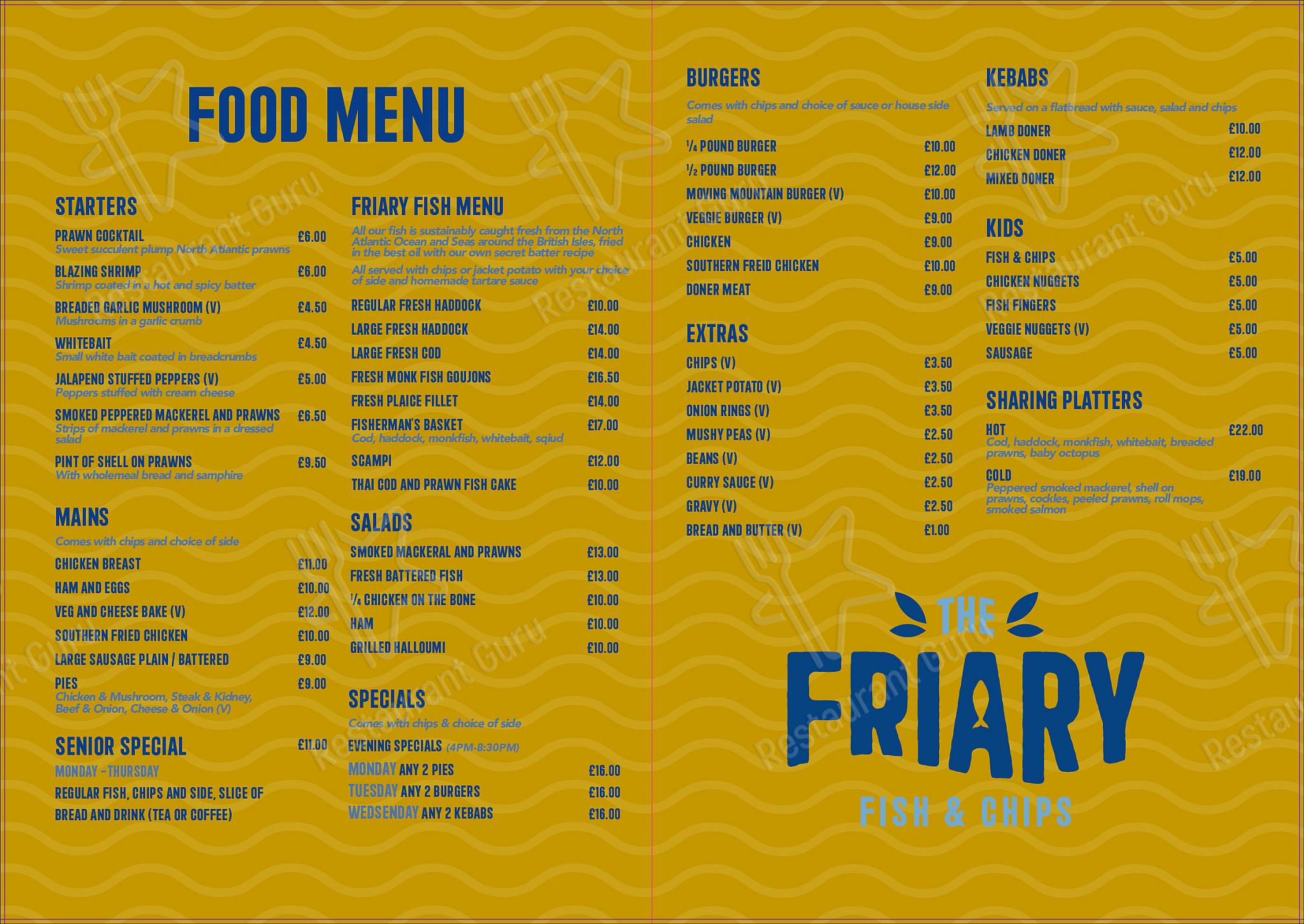 Menu At Friar Tucks Restaurant South Elmsall