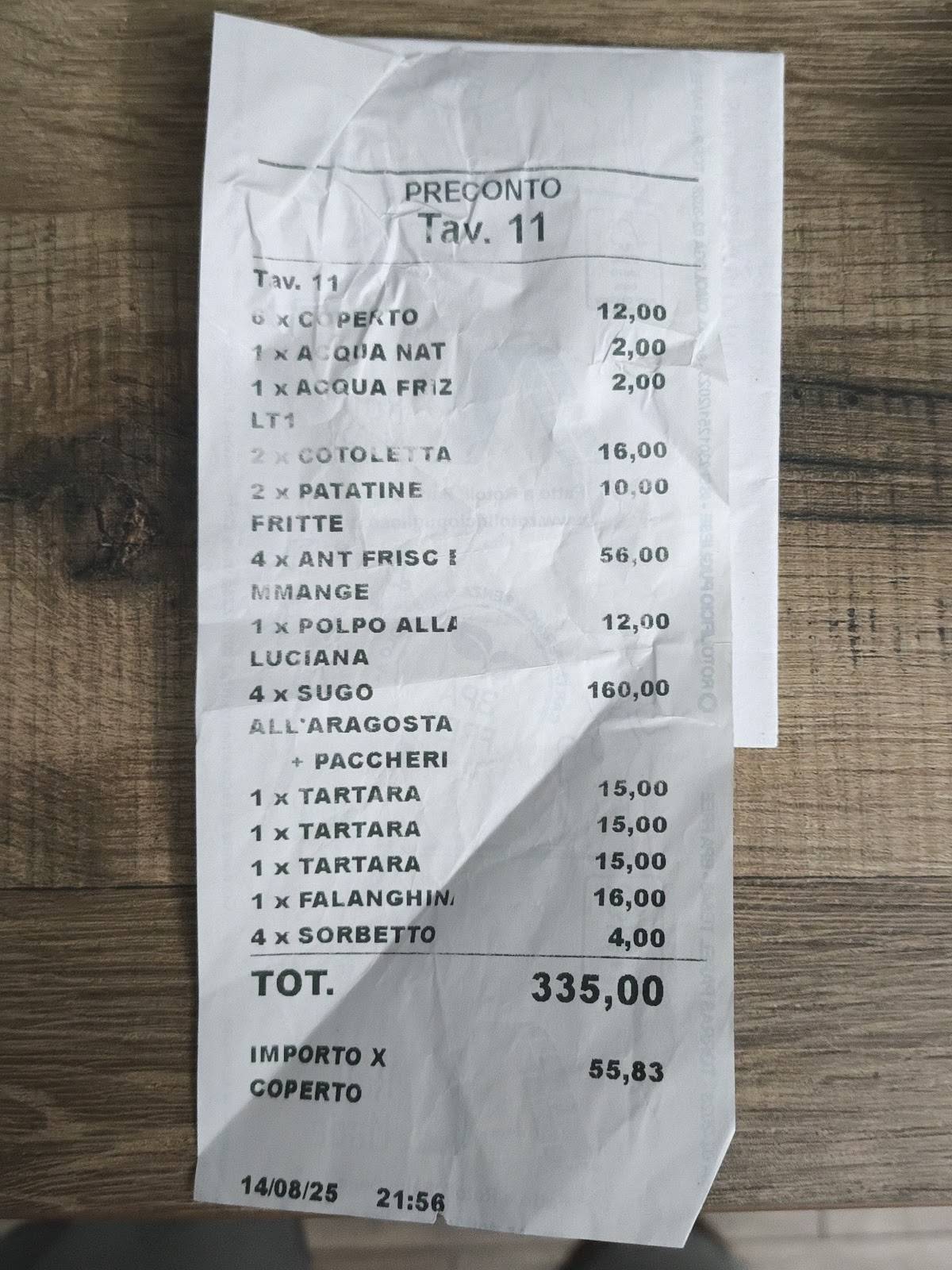 Menu di Frisc’ & Mmange 