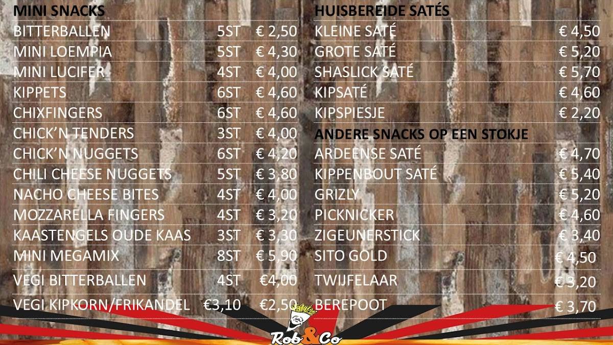 Menu de Frituur Rob & Co