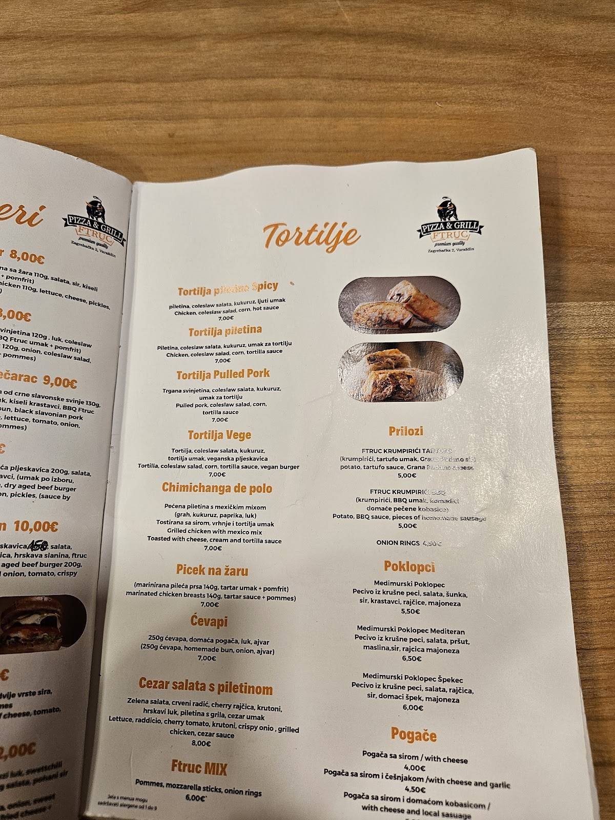 Menu di Ftruc Pizza & Grill 