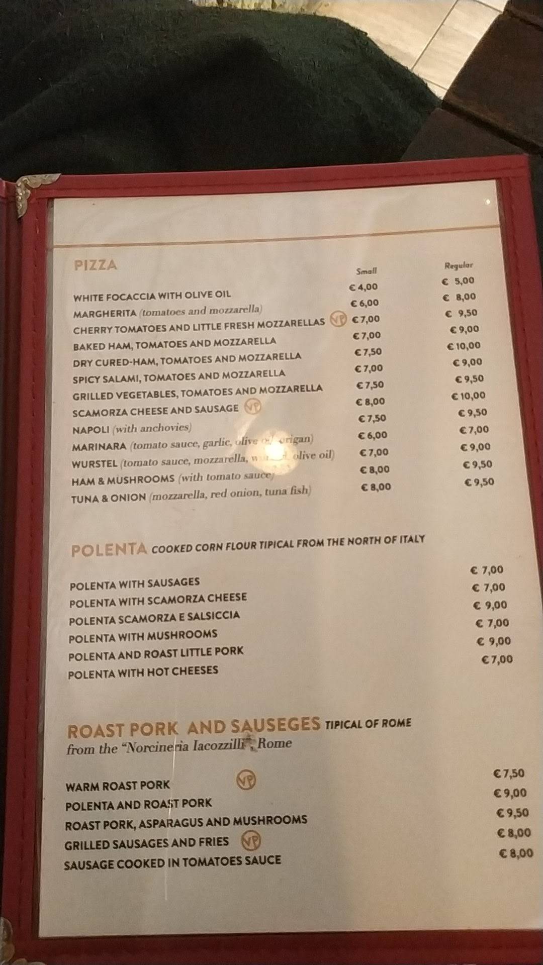 Menu di Fuligni 
