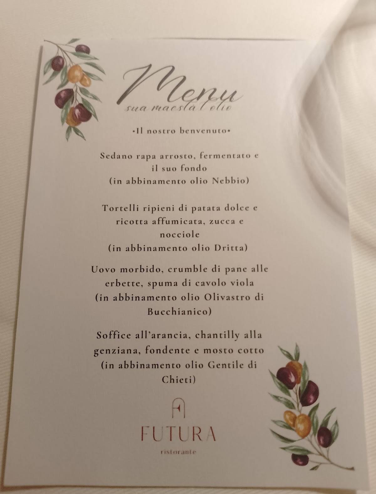 Menu di Futura 