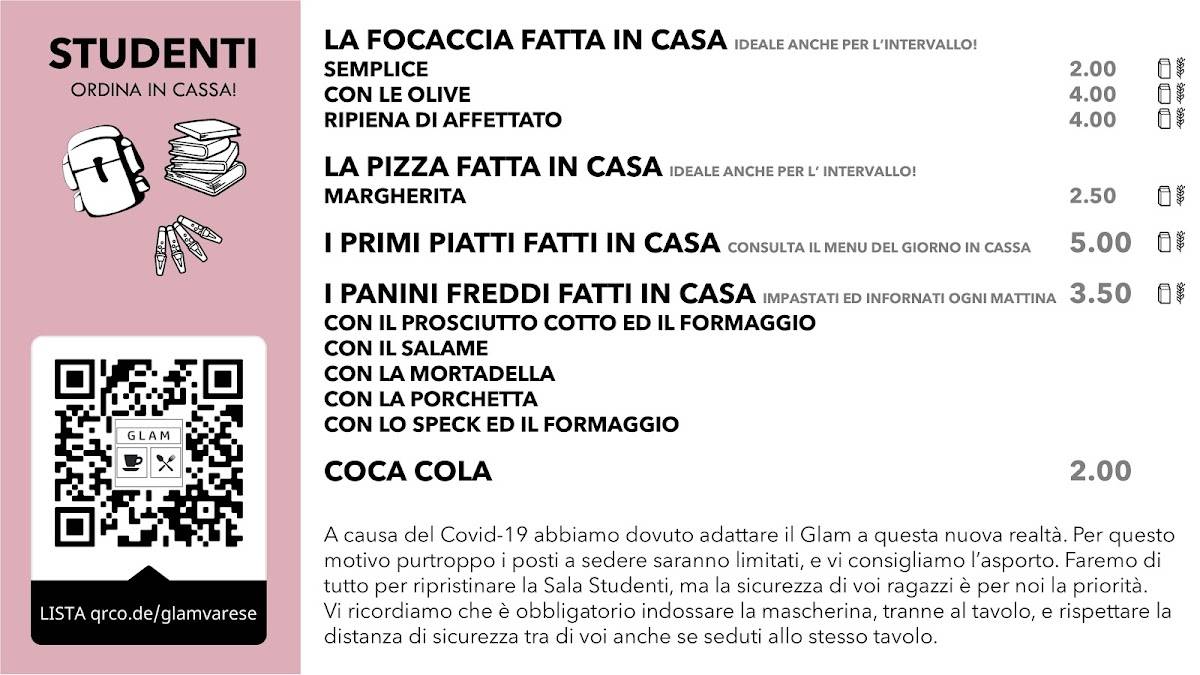 Menu de GLAM