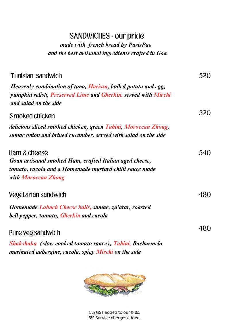 GOAJARS menu