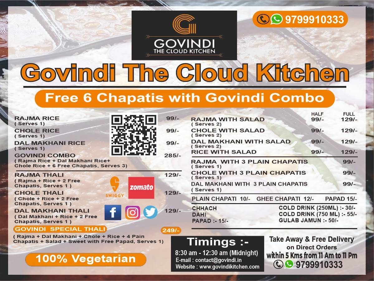 GOVINDI The Cloud Kitchen menu