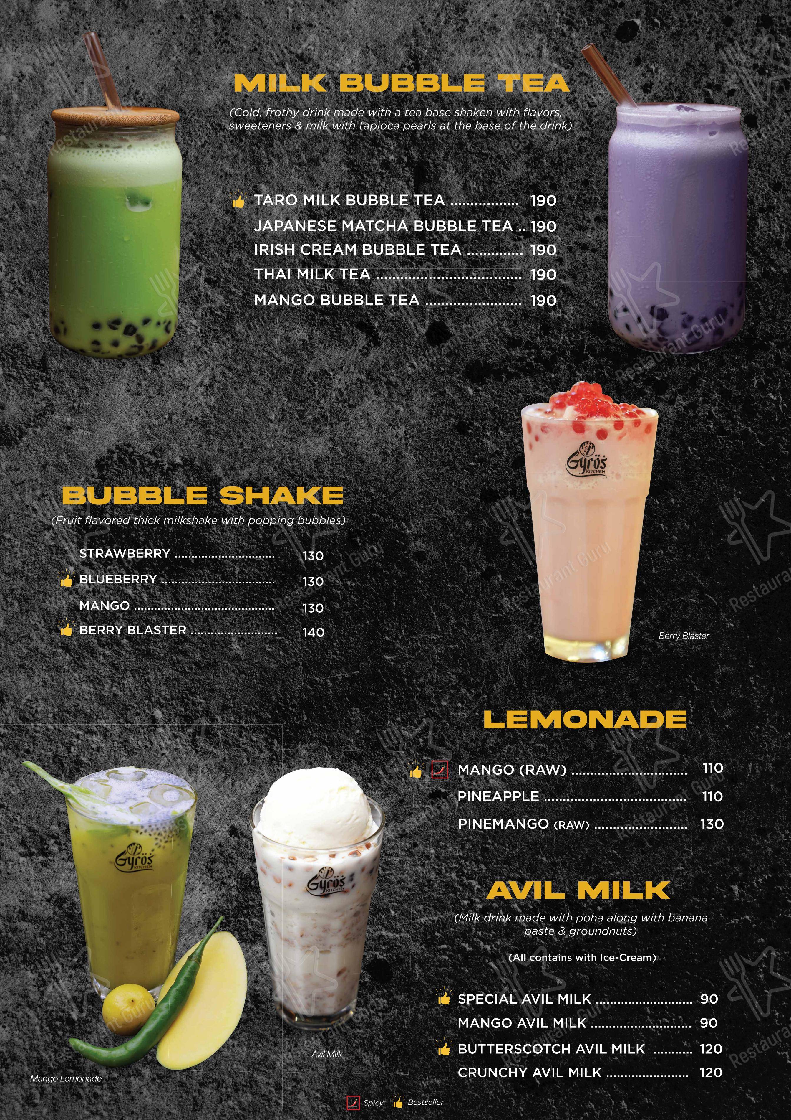 GYROS KITCHEN Kammanahalli in Bengaluru - Menu
