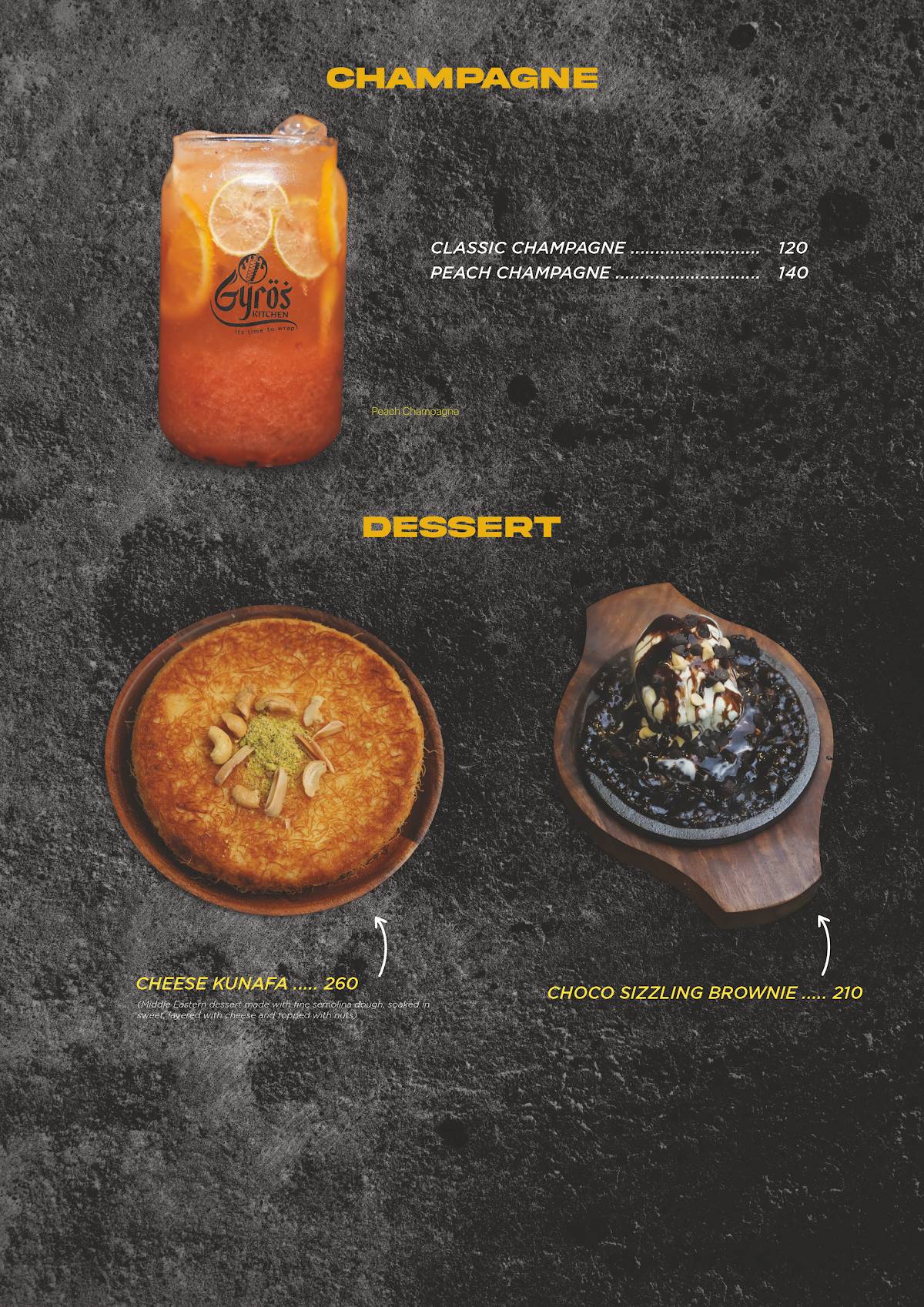 GYROS KITCHEN Kammanahalli menu