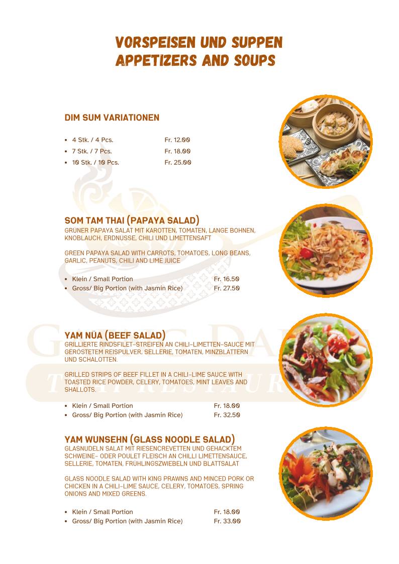 Menu di Gaeng Daeng Thai Restaurant 