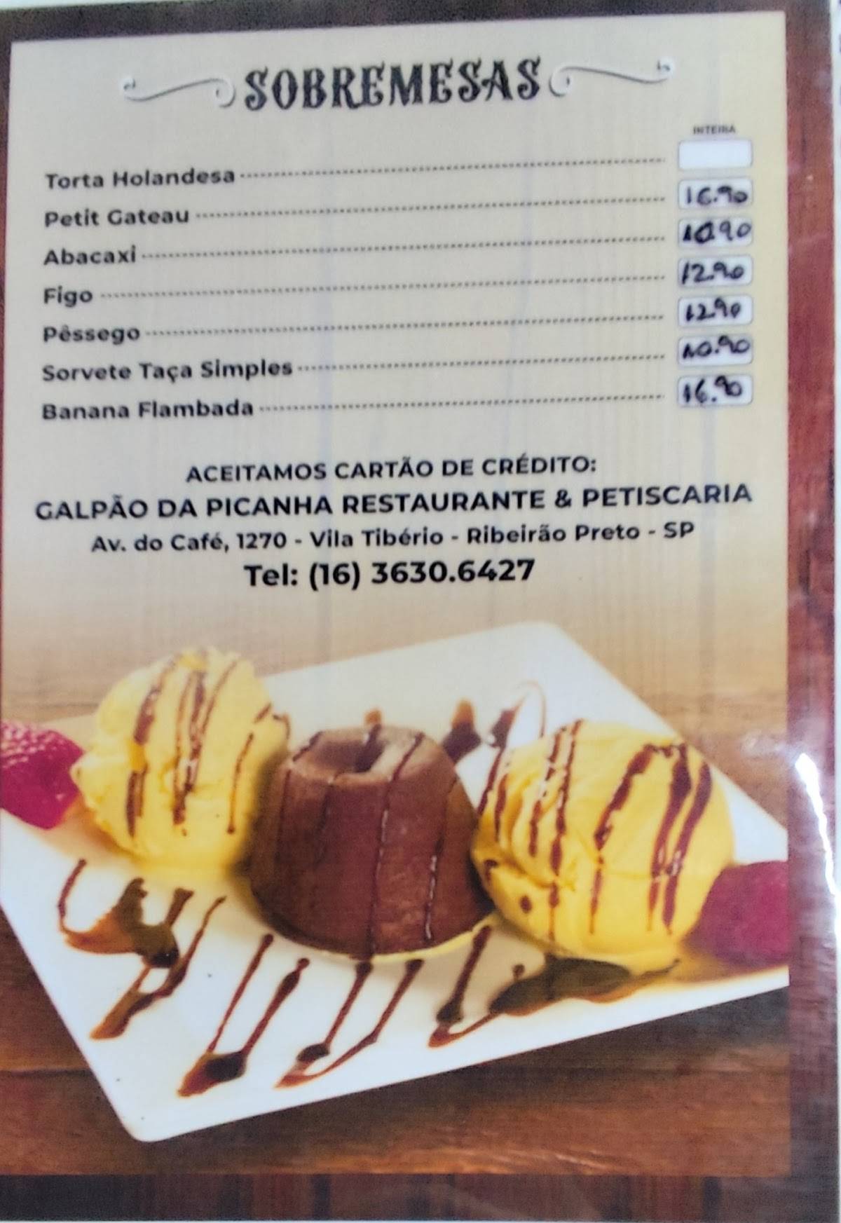 Galpão da Picanha cardápio