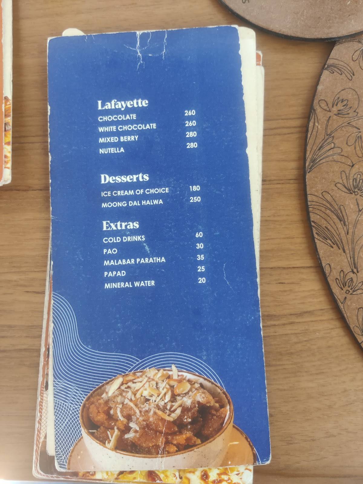 The Lifafa Cafe & Restro menu