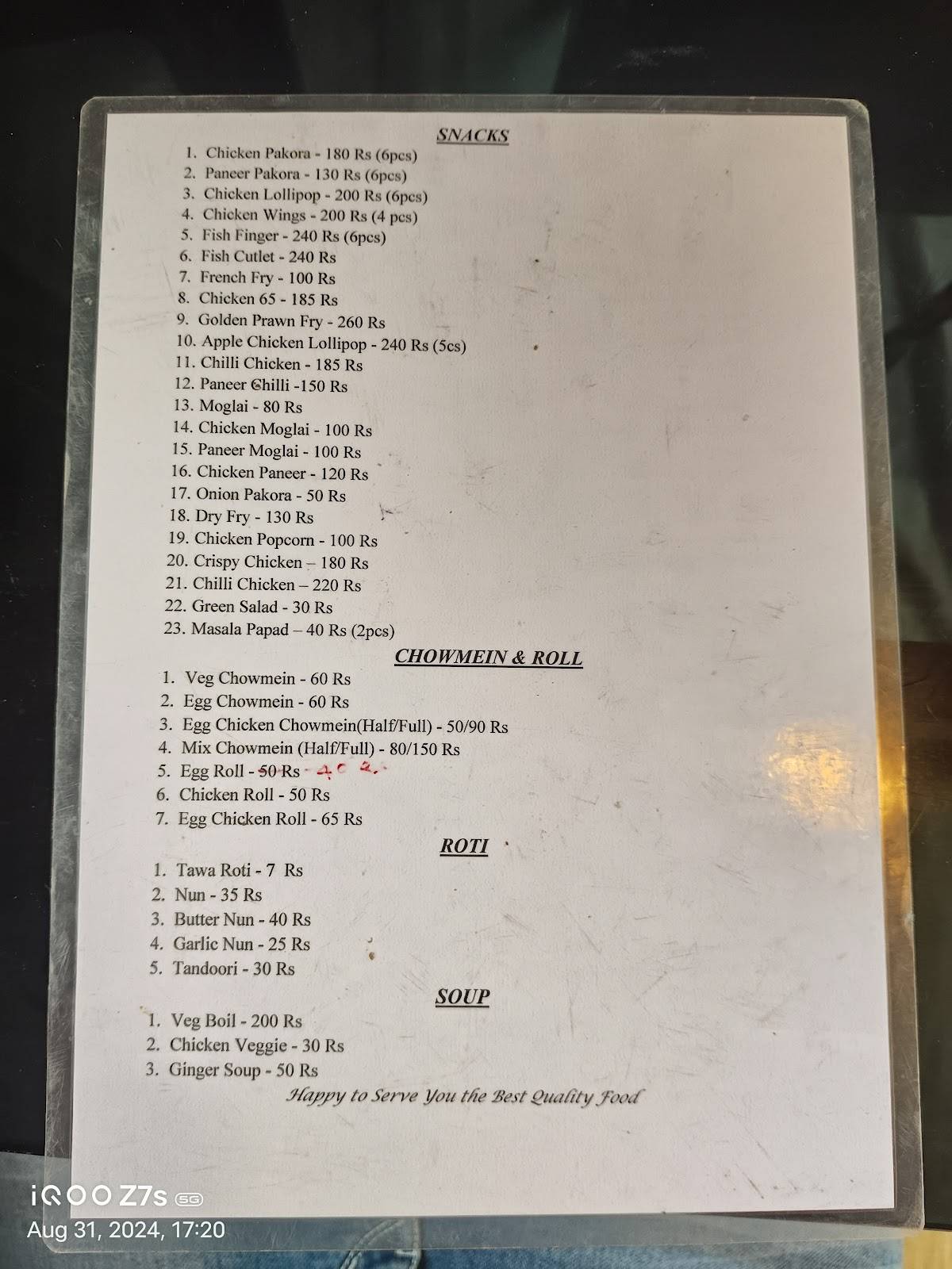 Garden Reach- The Family Restaurant menu