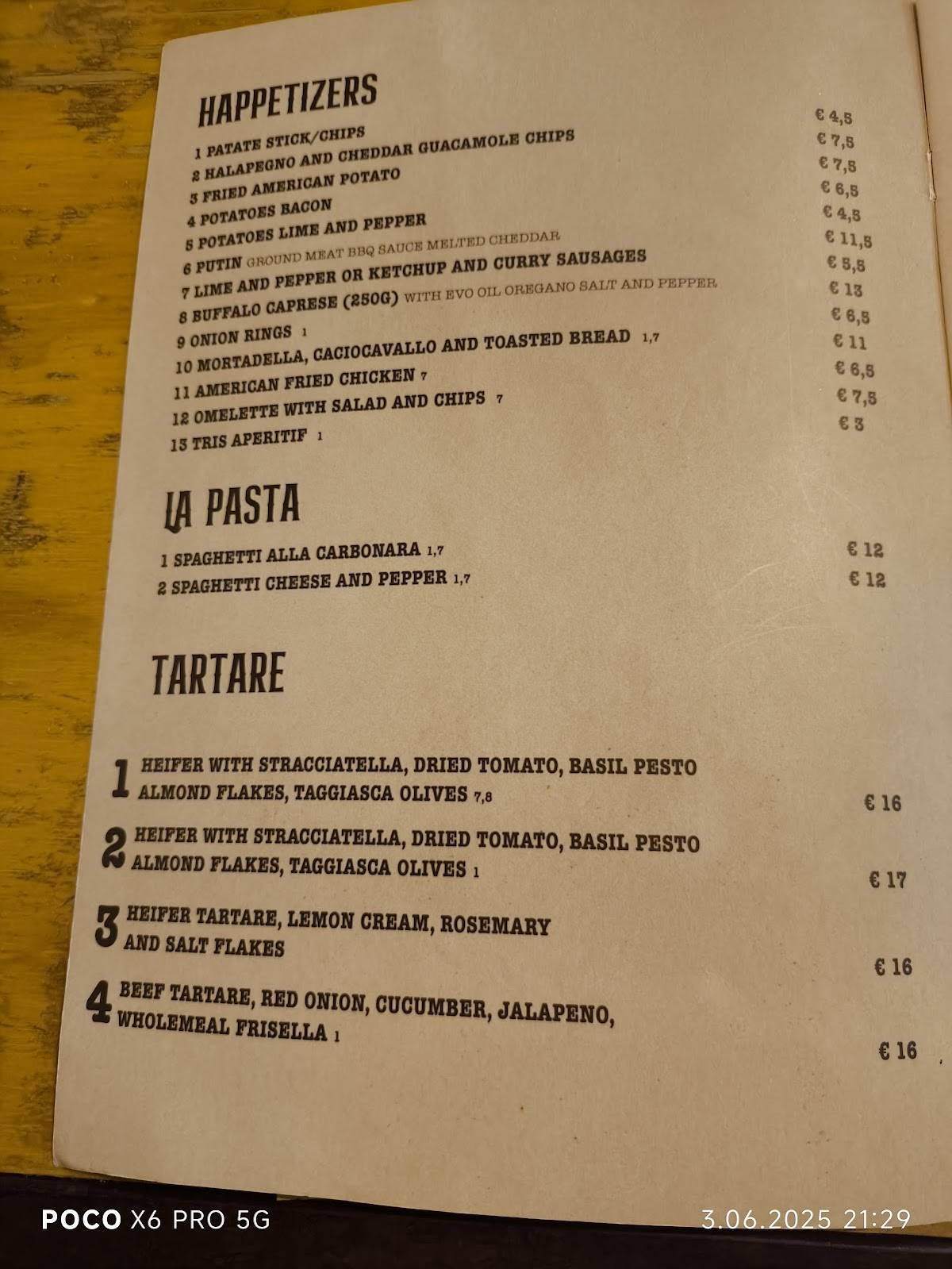 Menu di Garibaldi Steakhouse Monopoli 