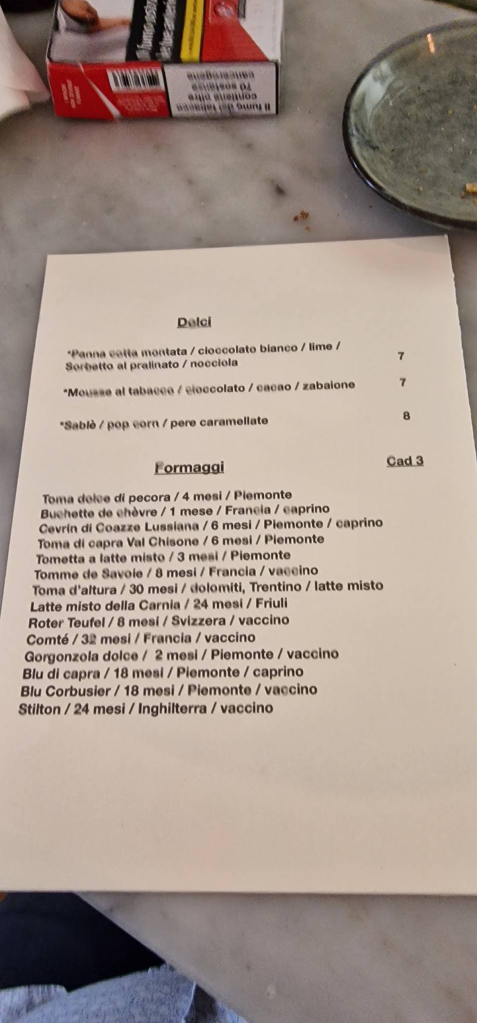 Menu di Gaudenzio Vino e Cucina 