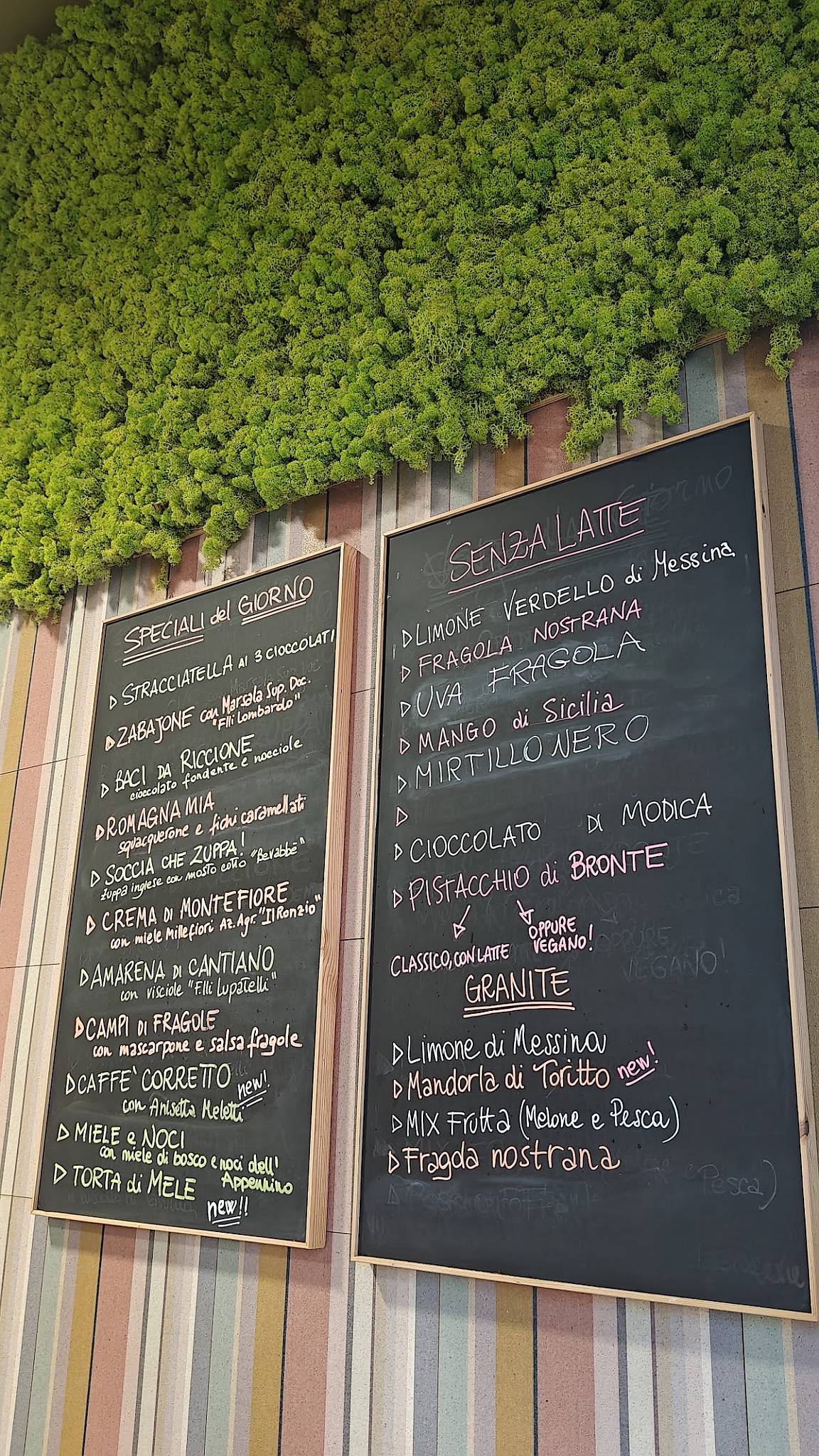 Menu di Gelateria Campi di Fragole - Riccione 