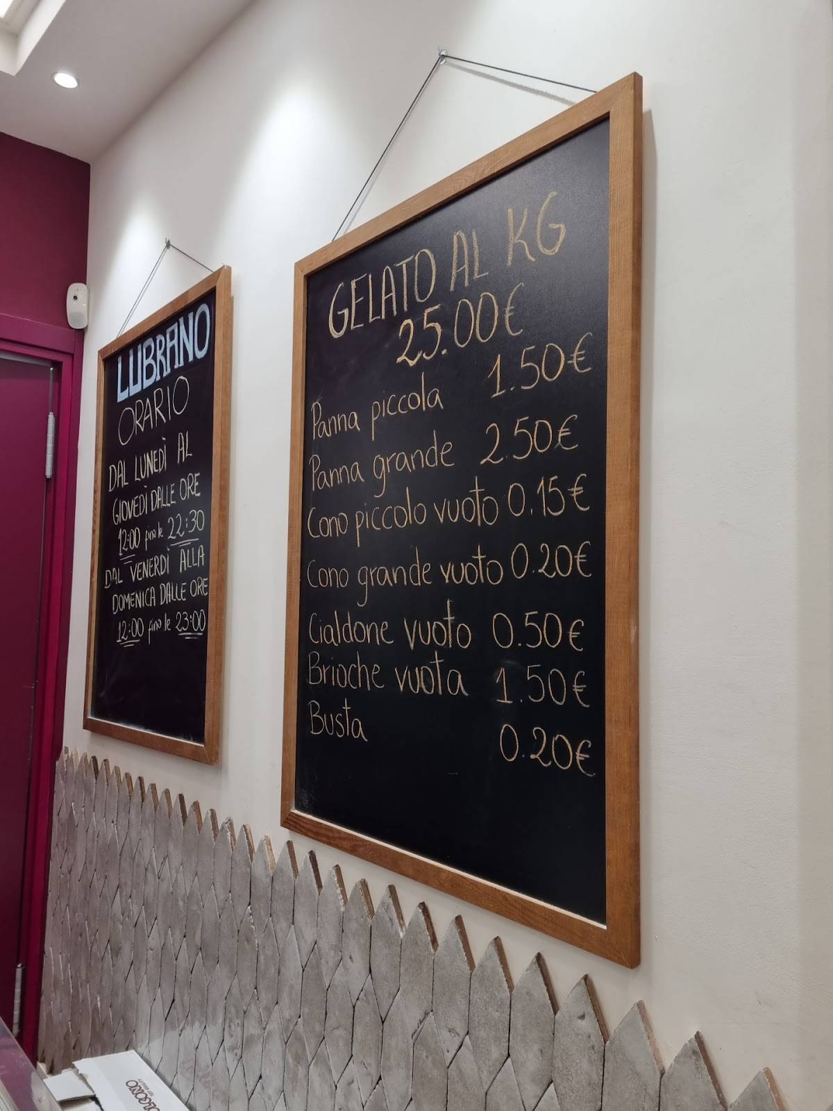 Menu di Gelateria Lubrano Roma 