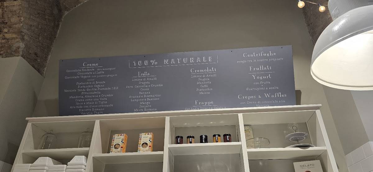 Menu di Gelato San Lorenzo 100 % Naturale 