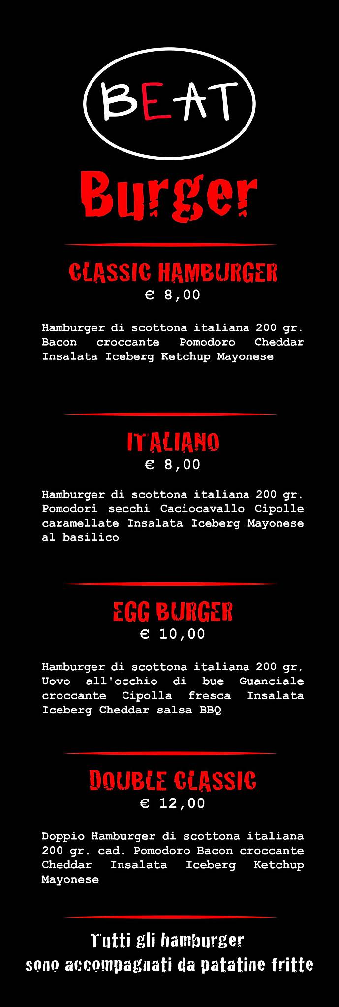 Menu di Pizzeria Bar Beat 2.0 
