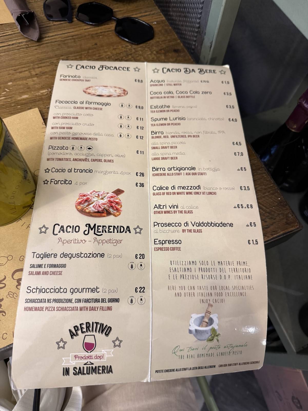 Menu di Cacio&pepe 