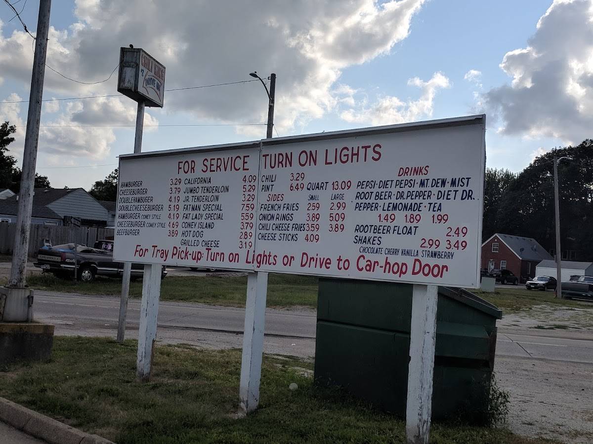 Menu at The Chili King DriveIn fast food, Des Moines