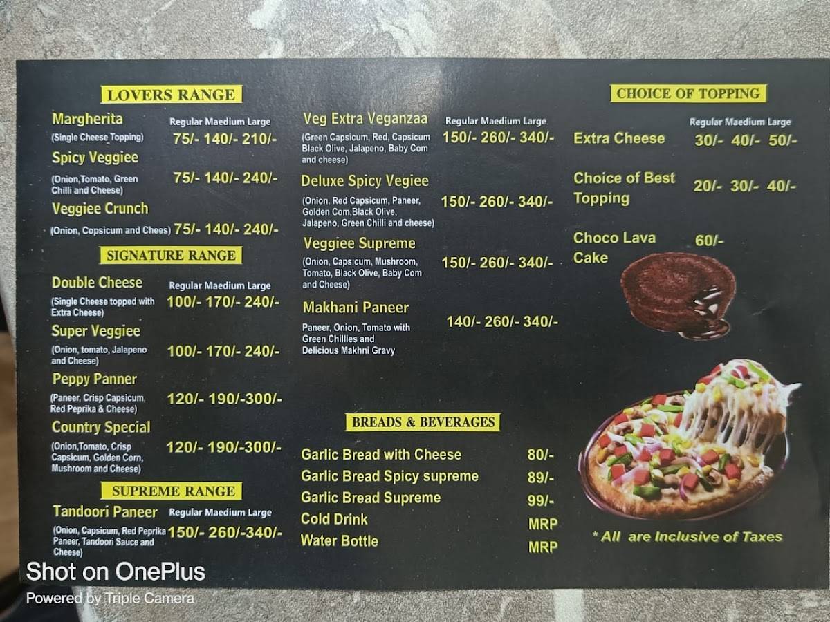 Pizza Plus menu
