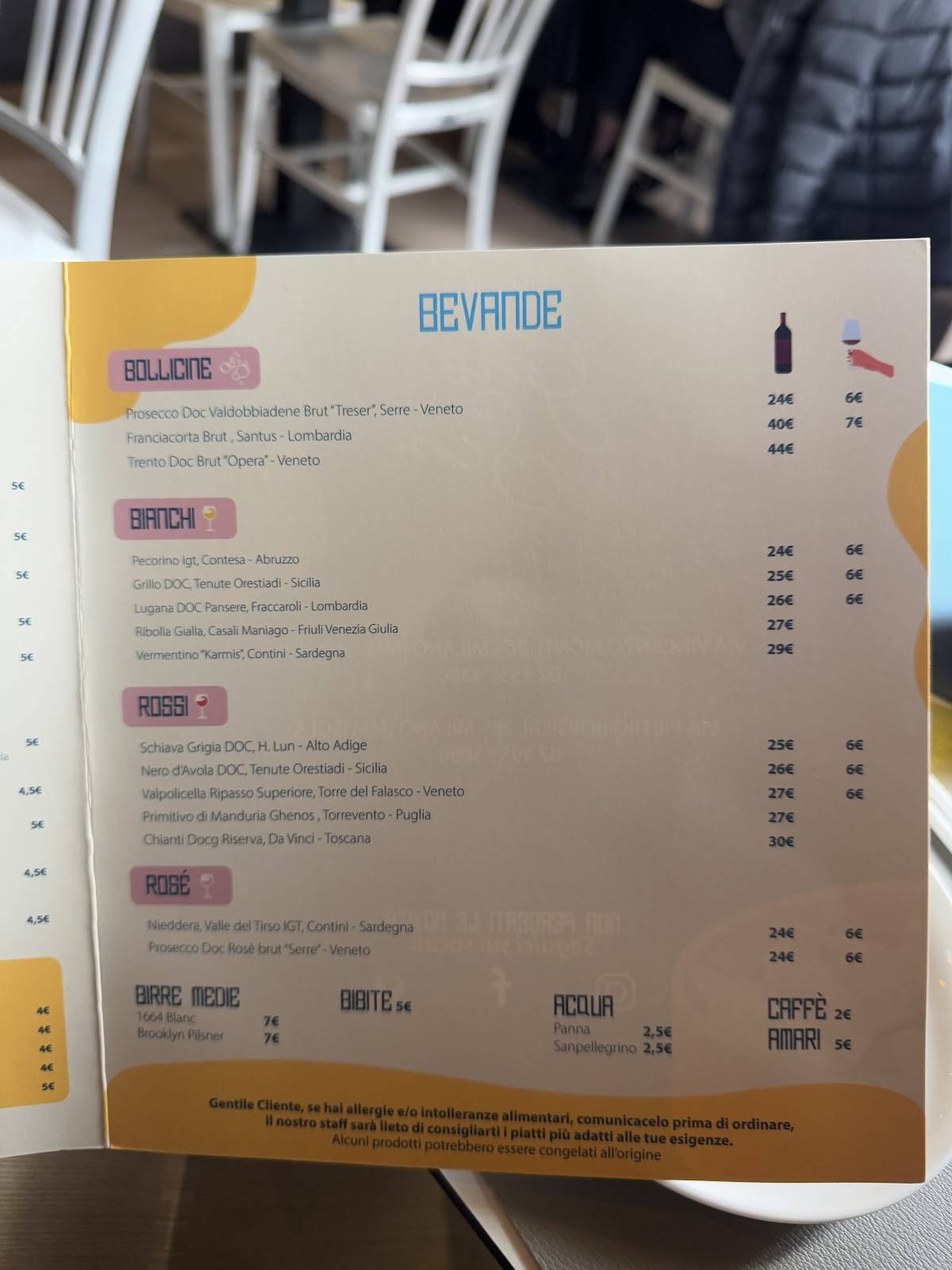 Menu di Ghe Sem Monti 