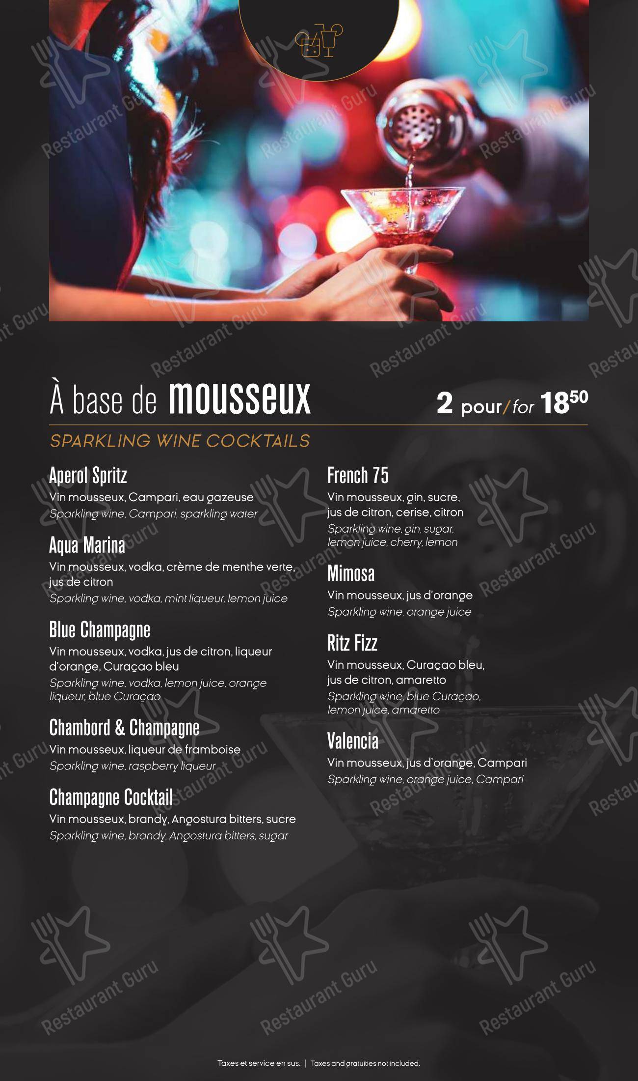 Menu pour Ginger Resto-Bar - Dinner Menu