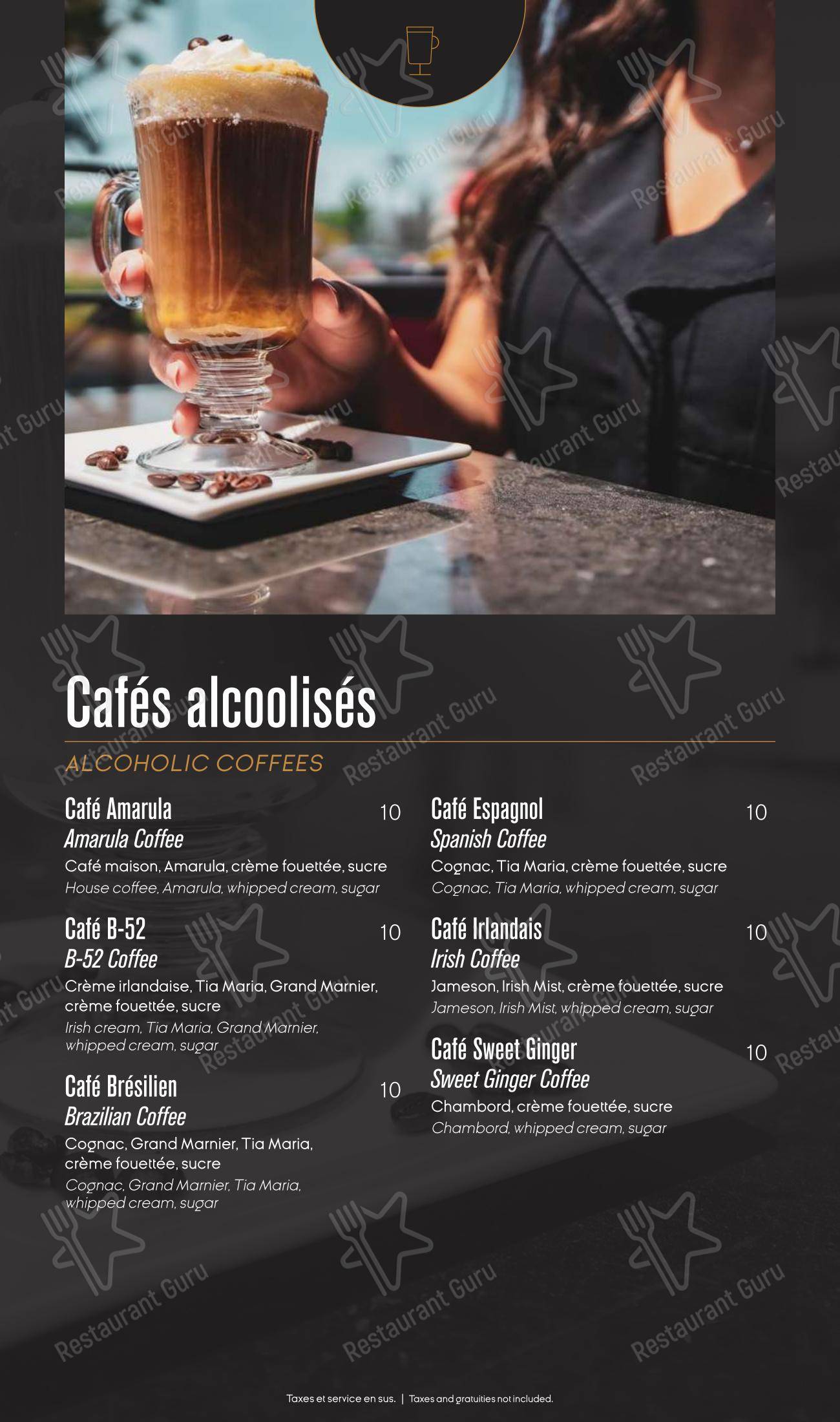 Ginger Resto-Bar dans Québec - Dinner Menu