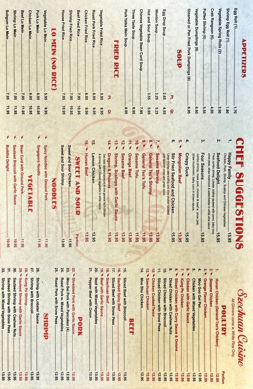 Menu at Ginger & Garlic Chinese Restaurant, Hamburg