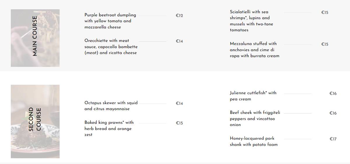 Menu di Giù A Sud -green Bistrot- 