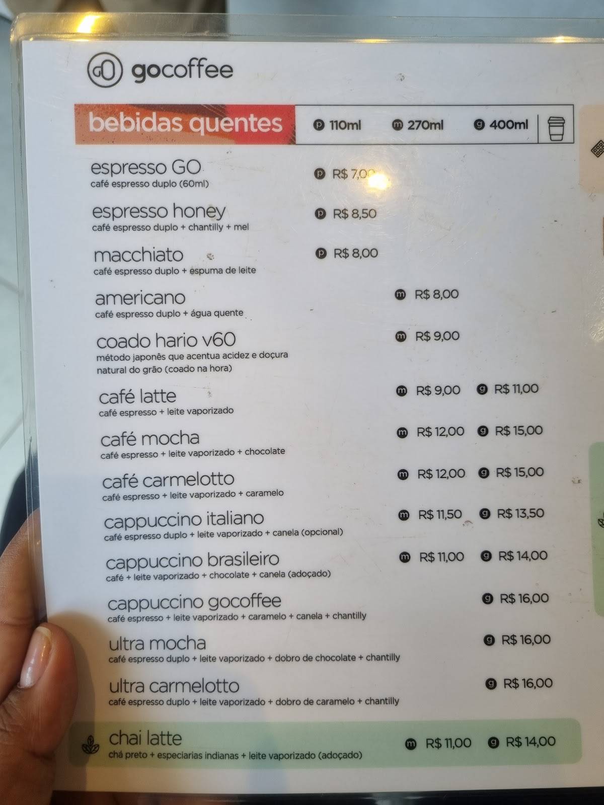 Go Coffee - Santa Efigênia cardápio