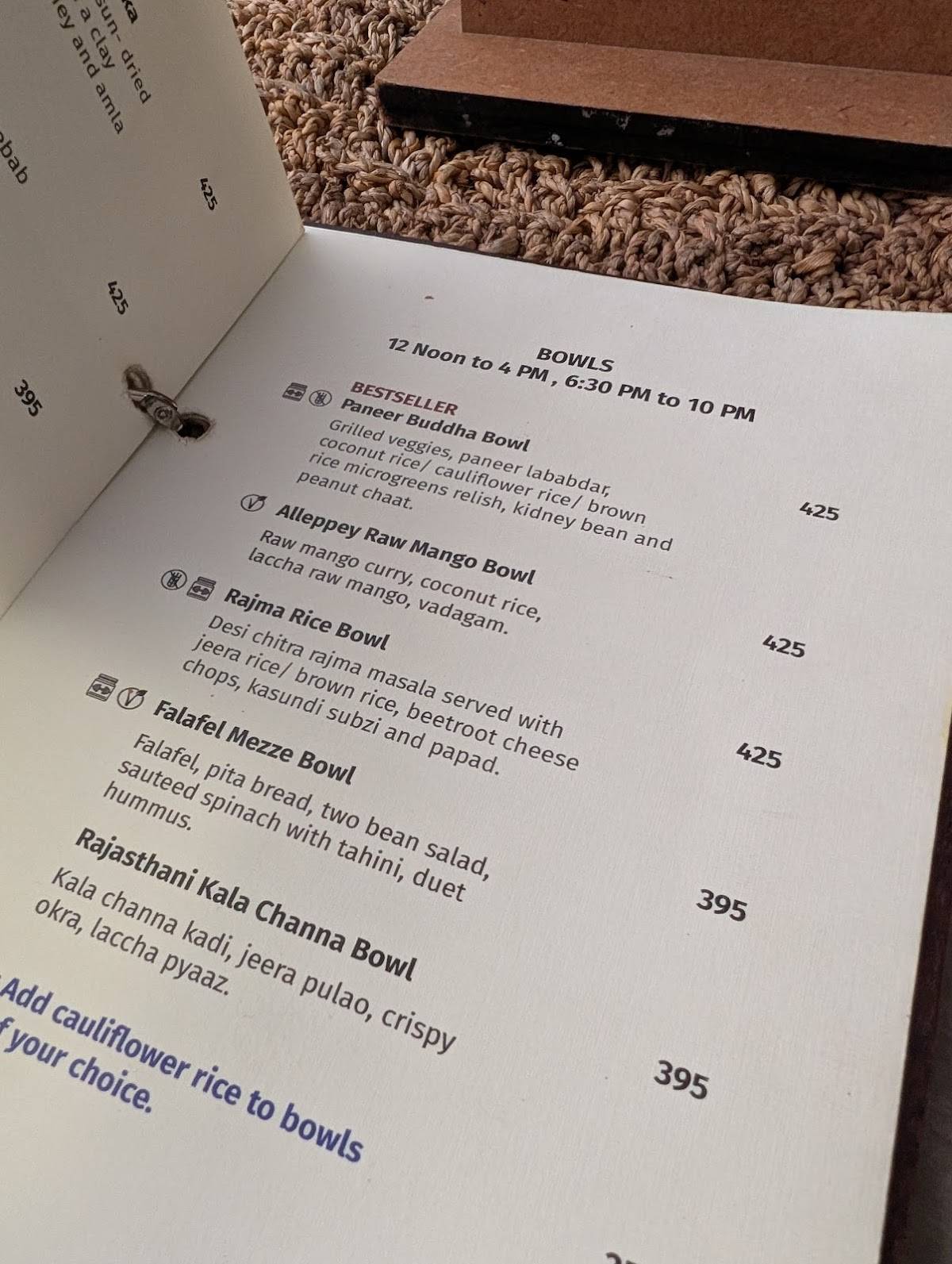 Go Native Whitefield menu