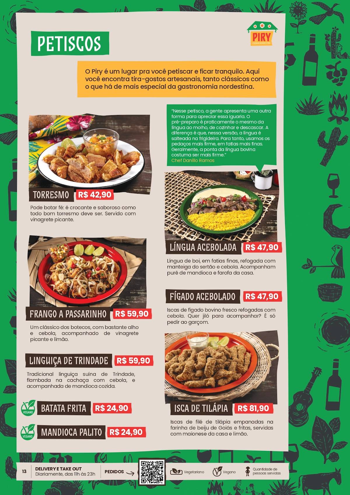 Piry Bar & Restaurante — Cozinha Nordestina cardápio