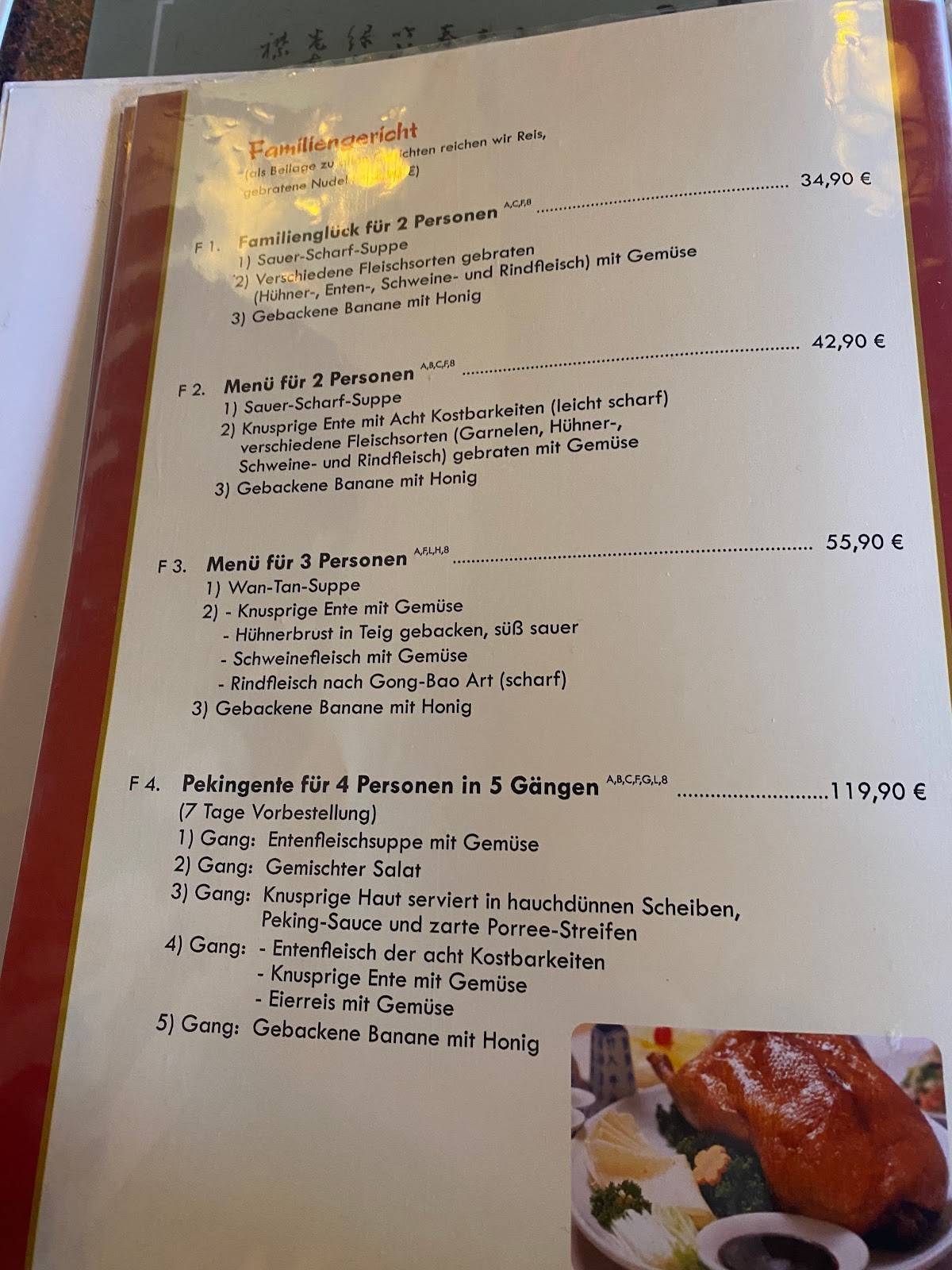 Speisekarte von ChinaGarten restaurant, GraalMüritz