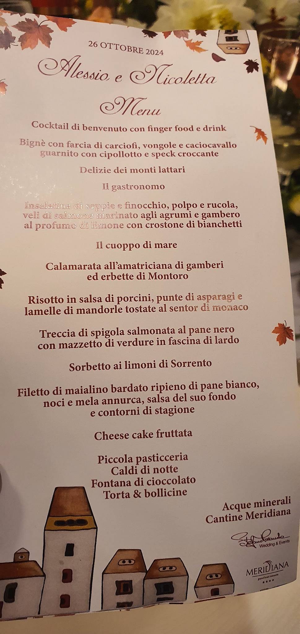 Menu di Meridiana Grand Hotel 