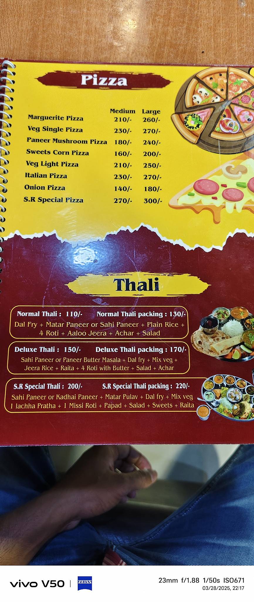 Grand S R Restaurant menu