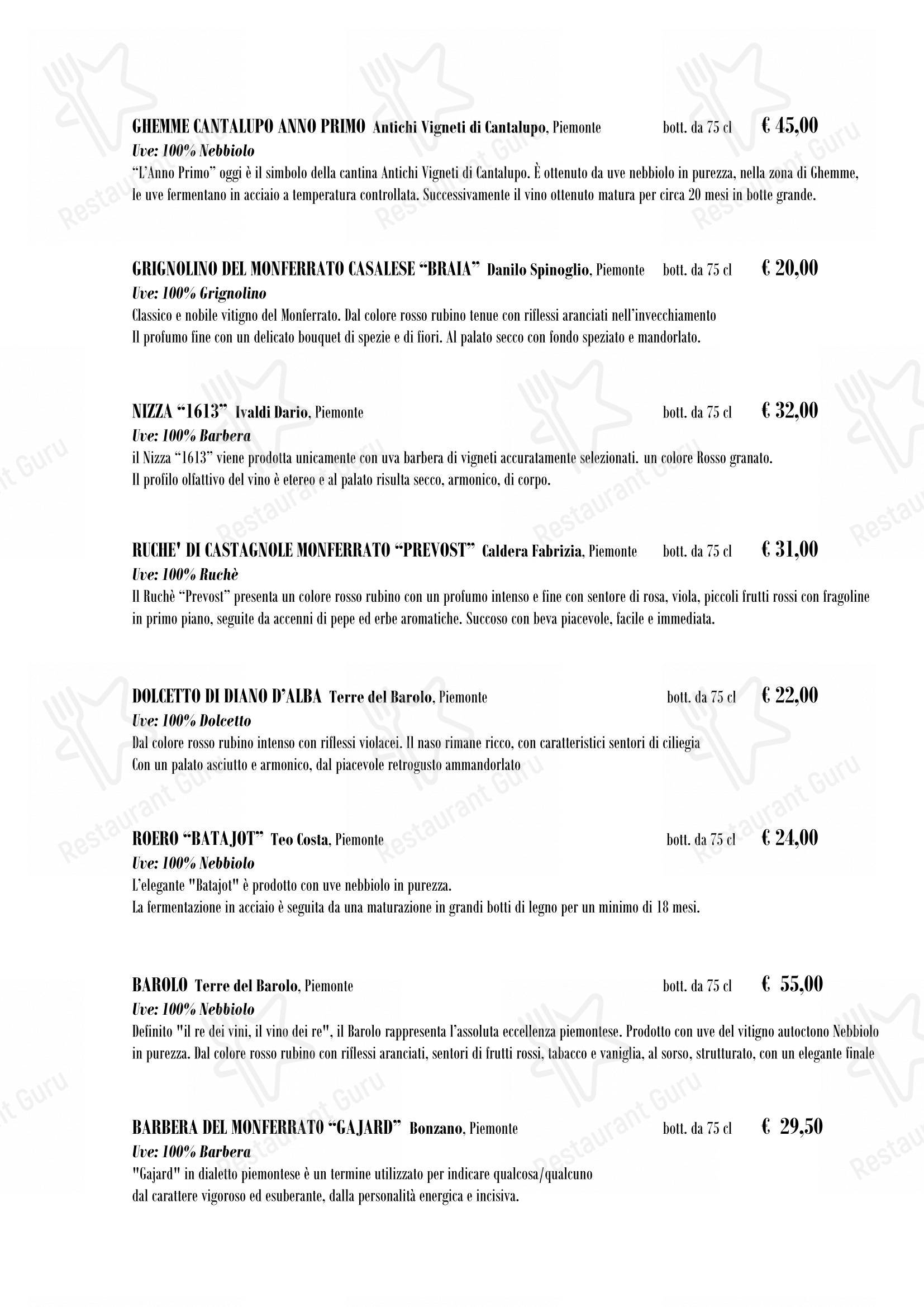 Menu di Grani e Salami - Menu bar