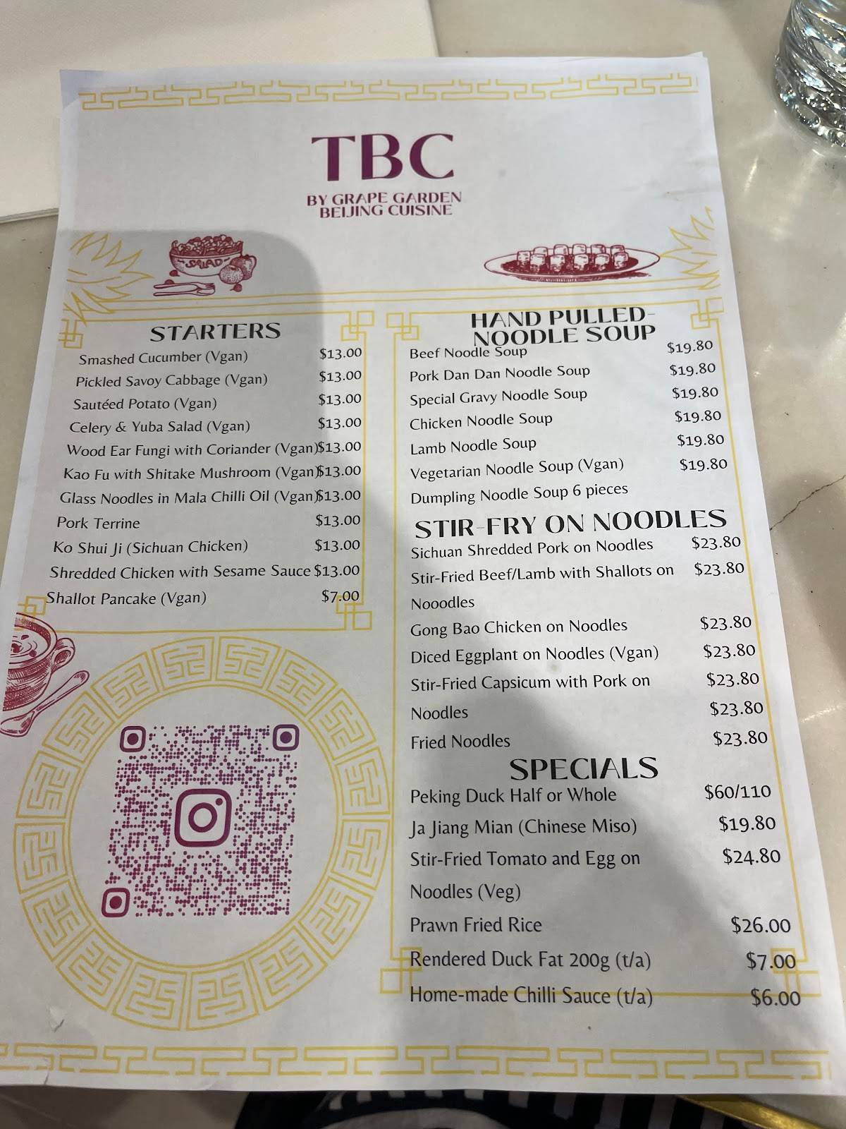 Menu at Grape Garden Restaurant 葡萄園, Potts Point