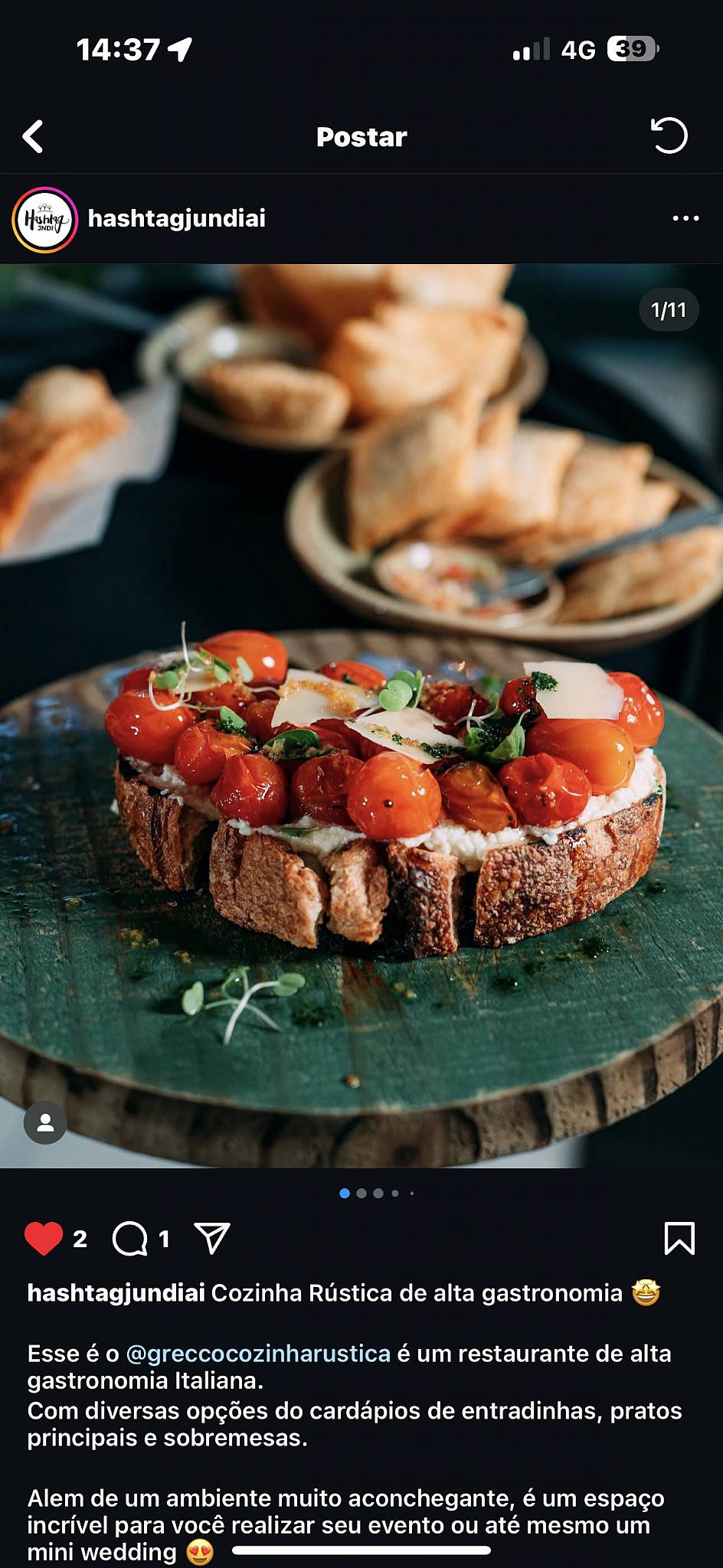 Grecco Cozinha Rústica Atibaia cardápio