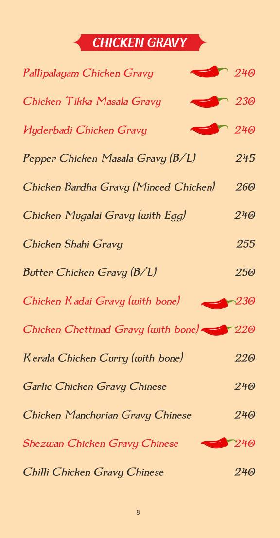 Green Tree Restaurant menu