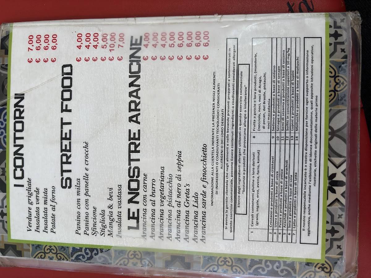 Menu di Greta's 