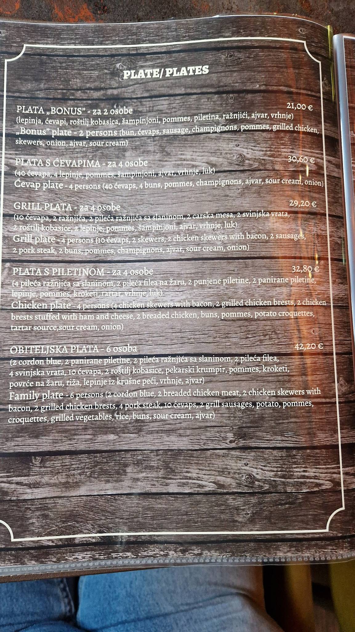 Menu di Grill & pizza bar Bonus 