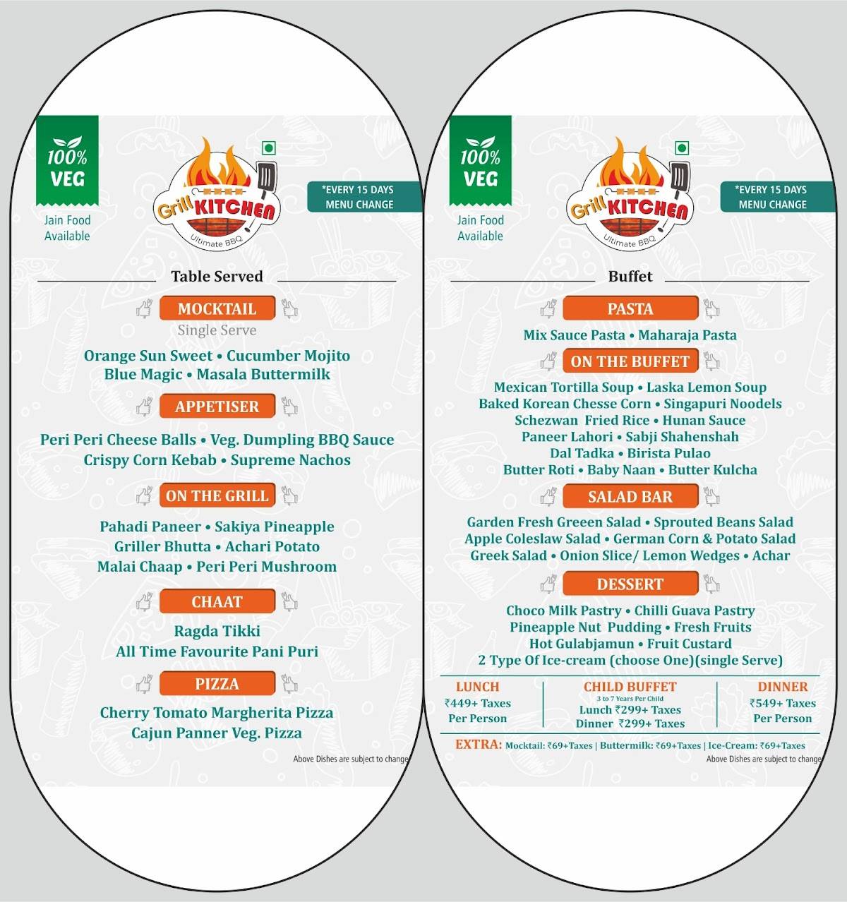 Menu at Grill kitchen Ultimate BBQ Science City, Ahmedabad