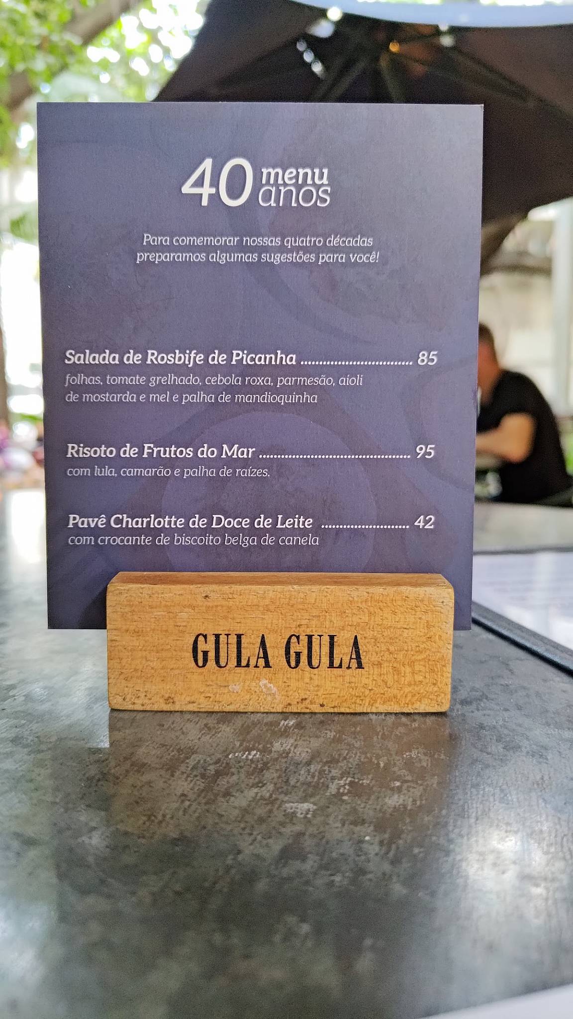 Gula Gula Restaurante cardápio
