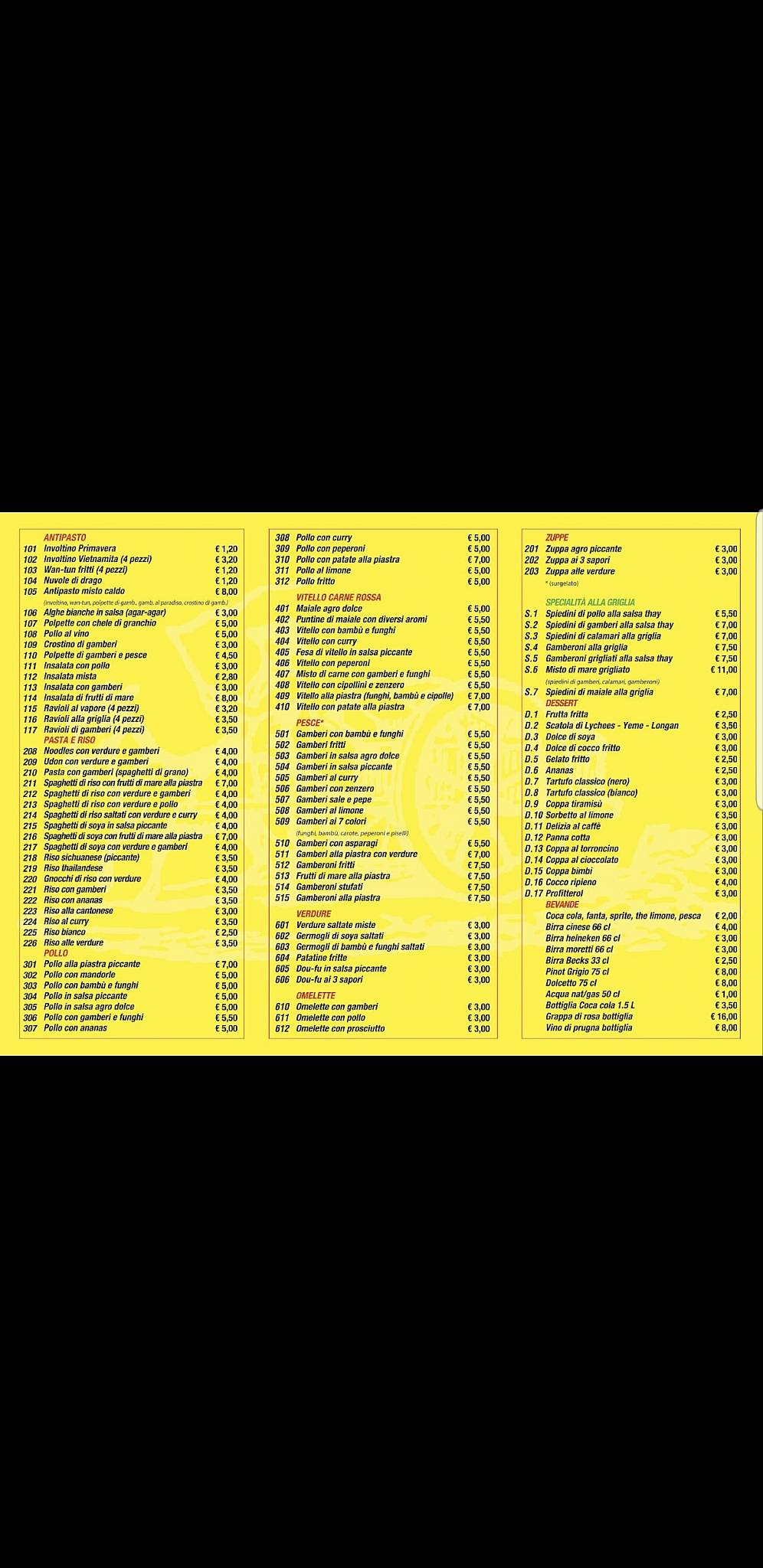Menu di Gustoriso 