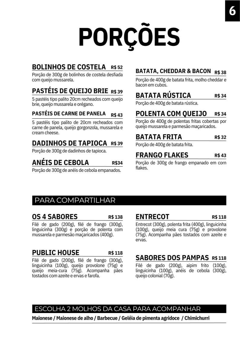 HBier Public House cardápio