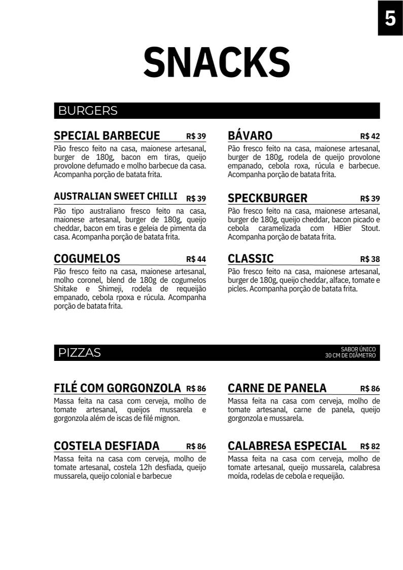 HBier Public House cardápio