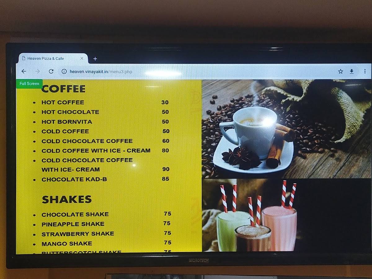 HEAVEN CAFE menu
