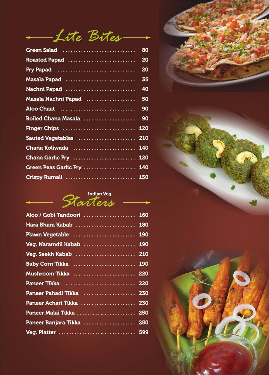 HOTEL SWAD FAMILY RESTAURANT menu