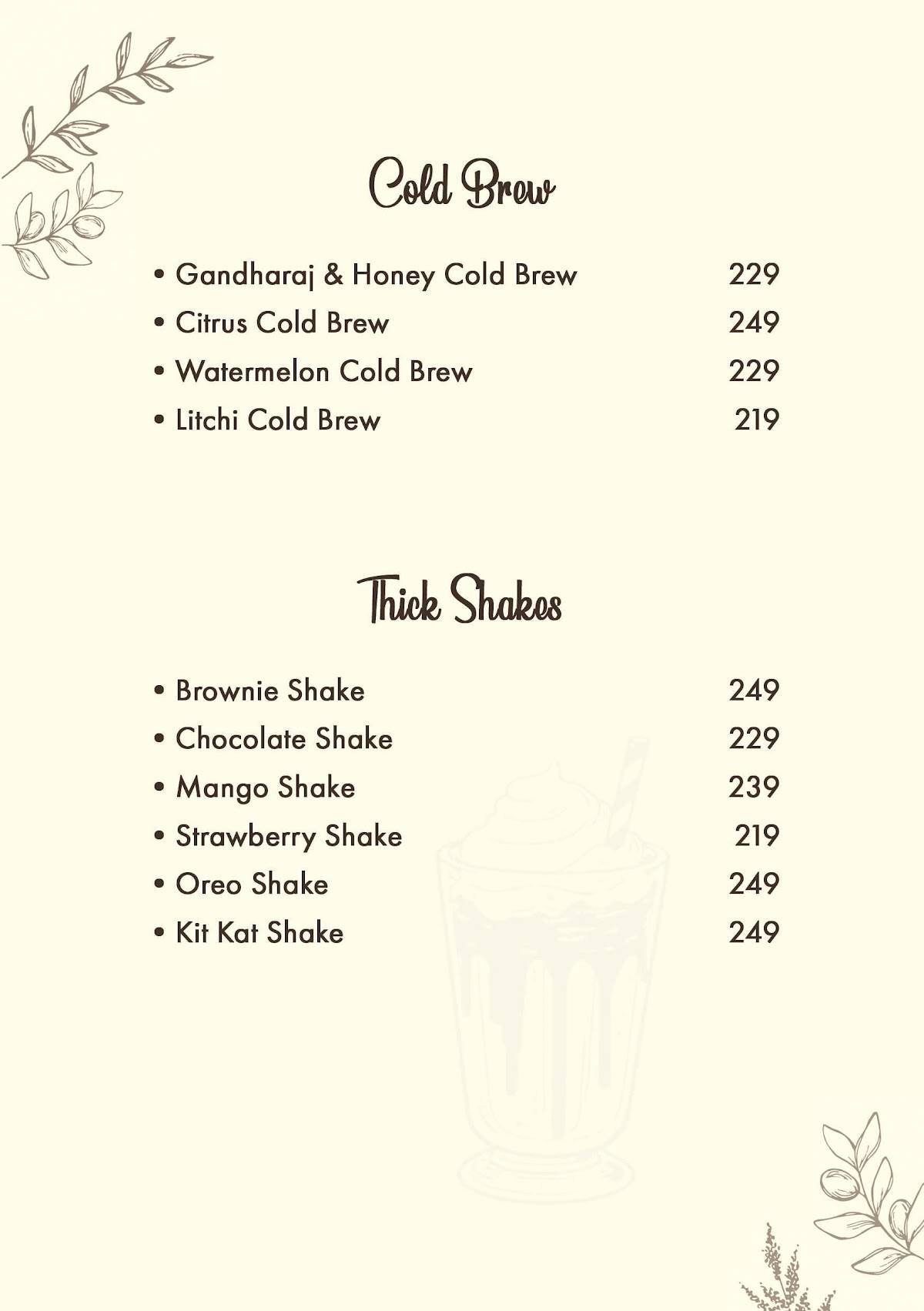 HYGGE menu