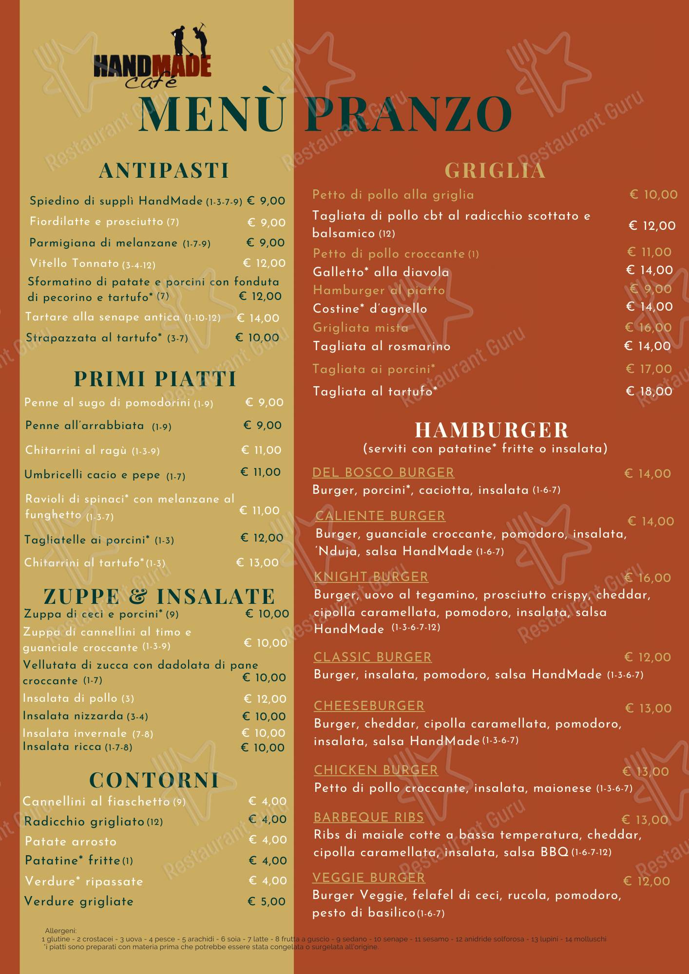 Guarda il menu di Handmade Cafè